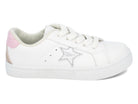 Girls' White & Pink Star Sneaker
