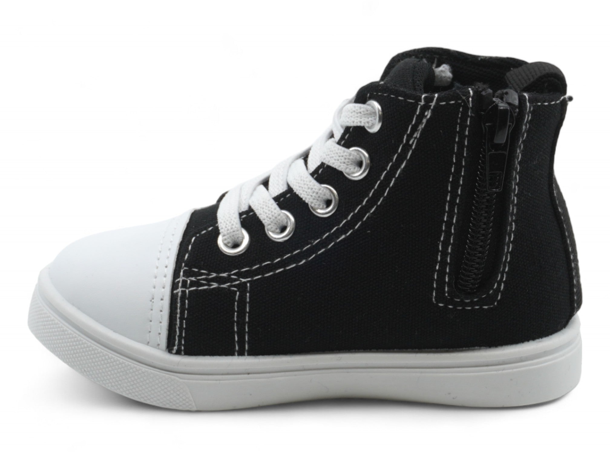 Girls Black Flower High Top Sneaker