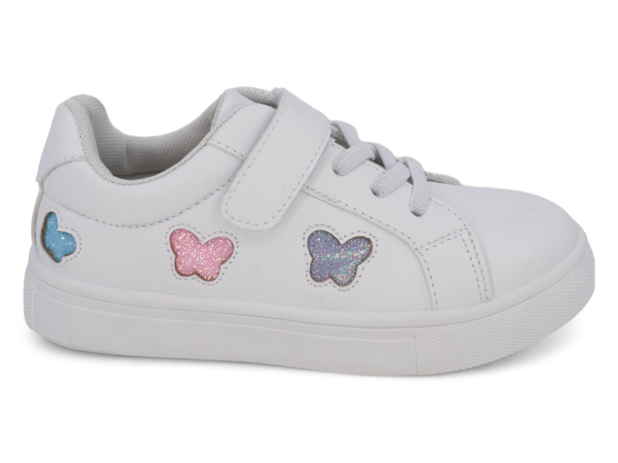 Girls White Butterfly Sneaker