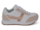 Girls White & Rose Gold Low Top Sneaker
