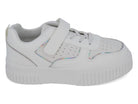 Girls' White & Silver Velcro Court Side Sneaker