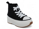 Girls Black Canvas High Top Sneaker