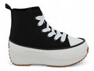 Girls Black Canvas High Top Sneaker