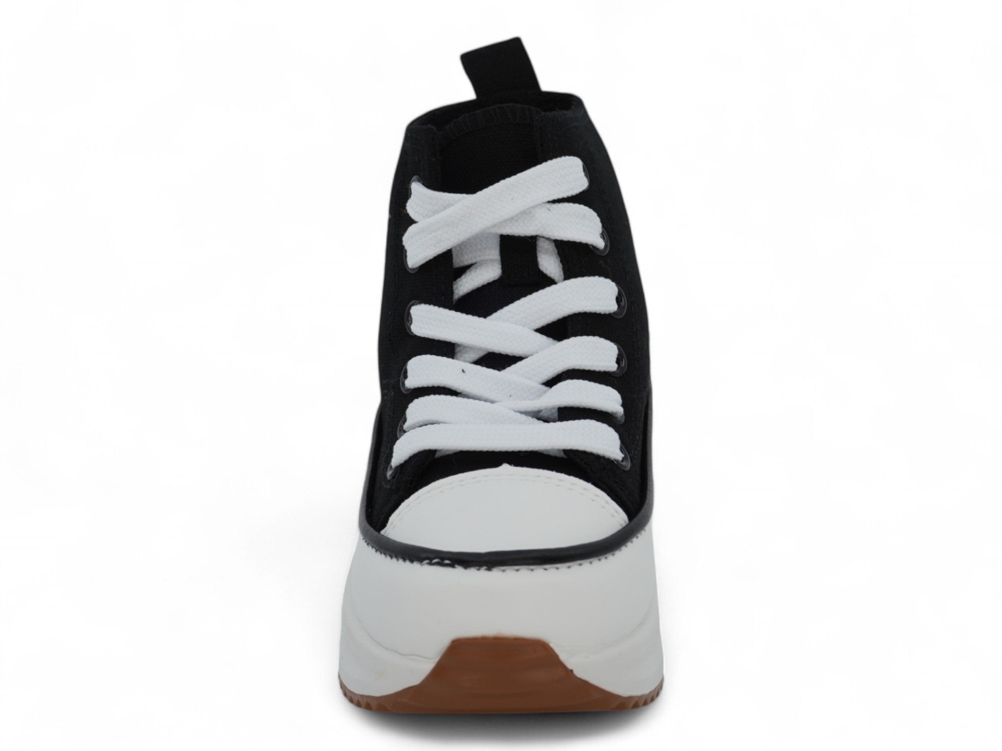 Girls Black Canvas High Top Sneaker