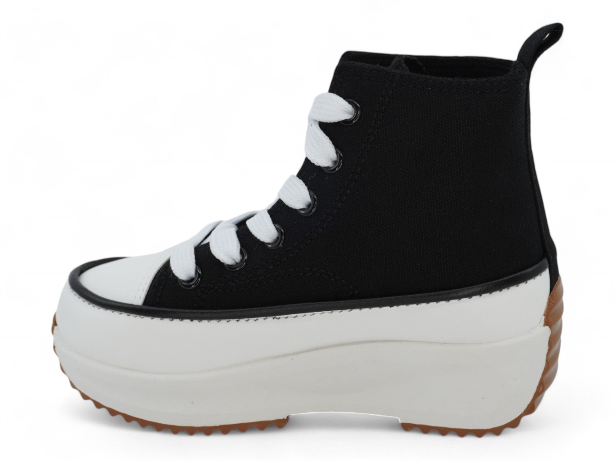 Girls Black Canvas High Top Sneaker
