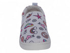 Girls White Rainbow Print Slip On