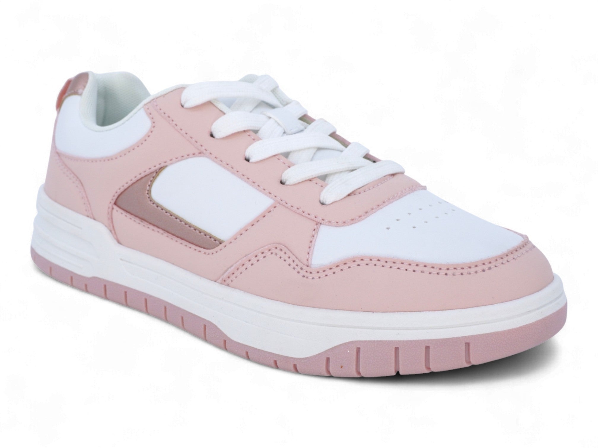Girls' Pink & White Court Sneaker