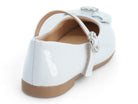 Girls' White Patent Lan Flat