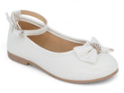 Girls' White Patent Carmen Flat