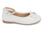 Girls' White Patent Carmen Flat