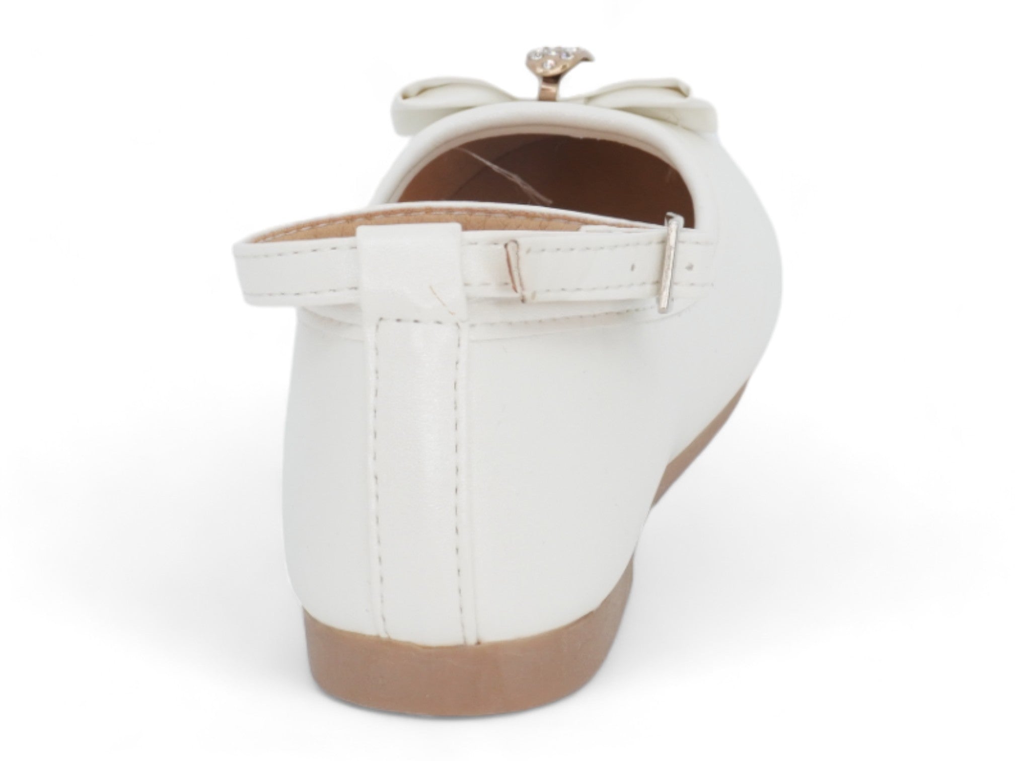 Girls' White Patent Carmen Flat