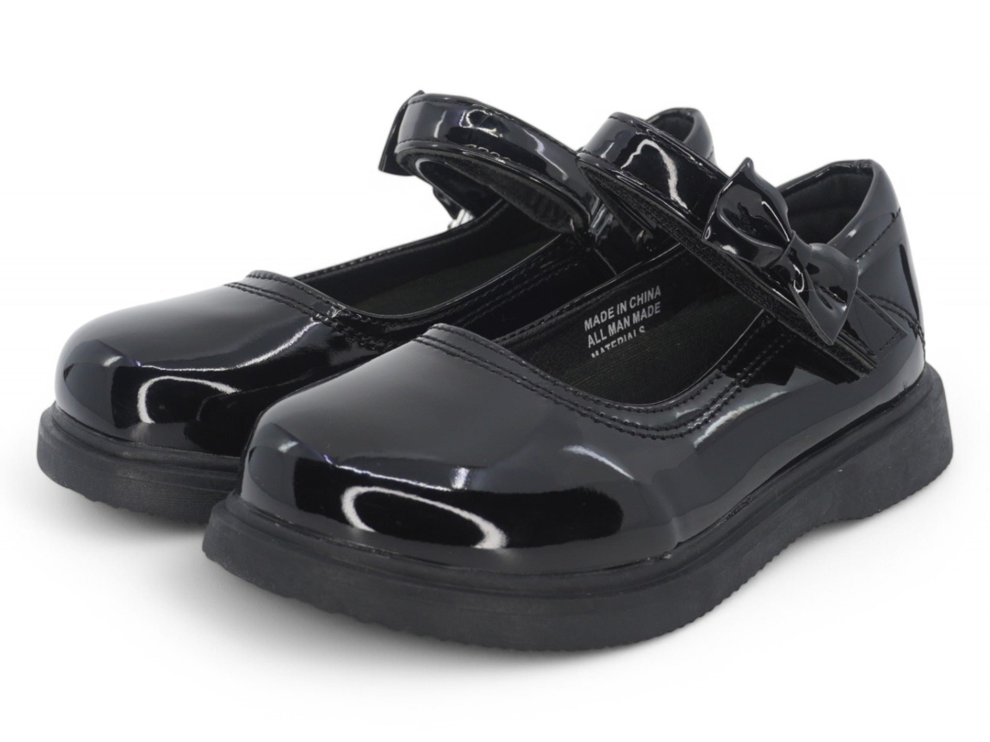 Toddler Black Patent Angelique Flat