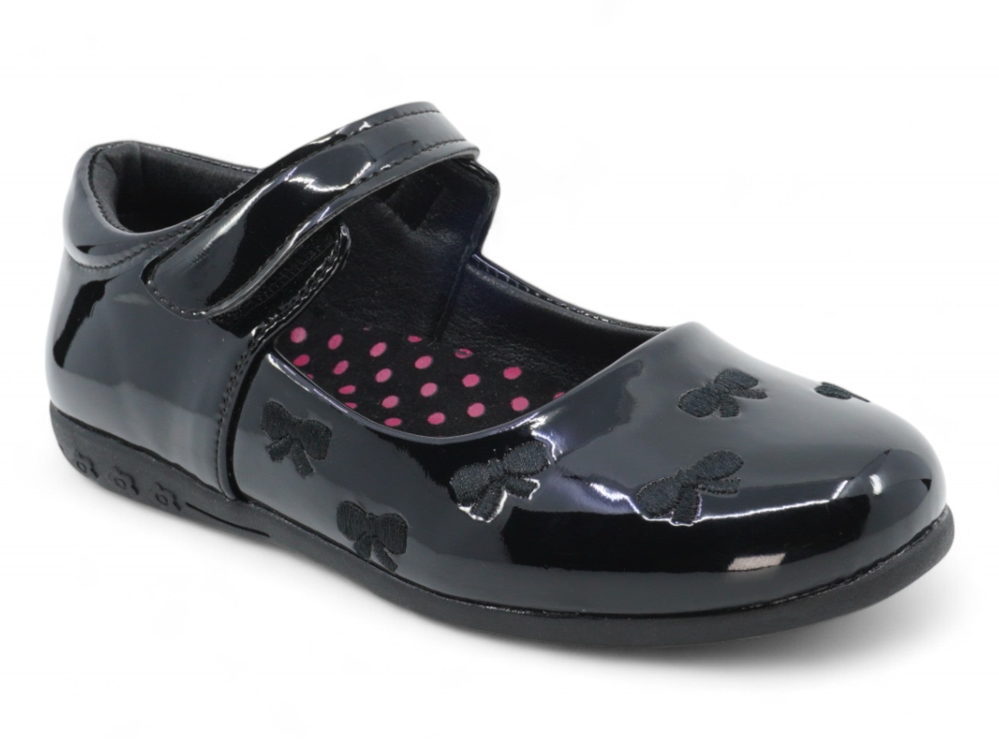 Toddler Black Patent Mar Flat