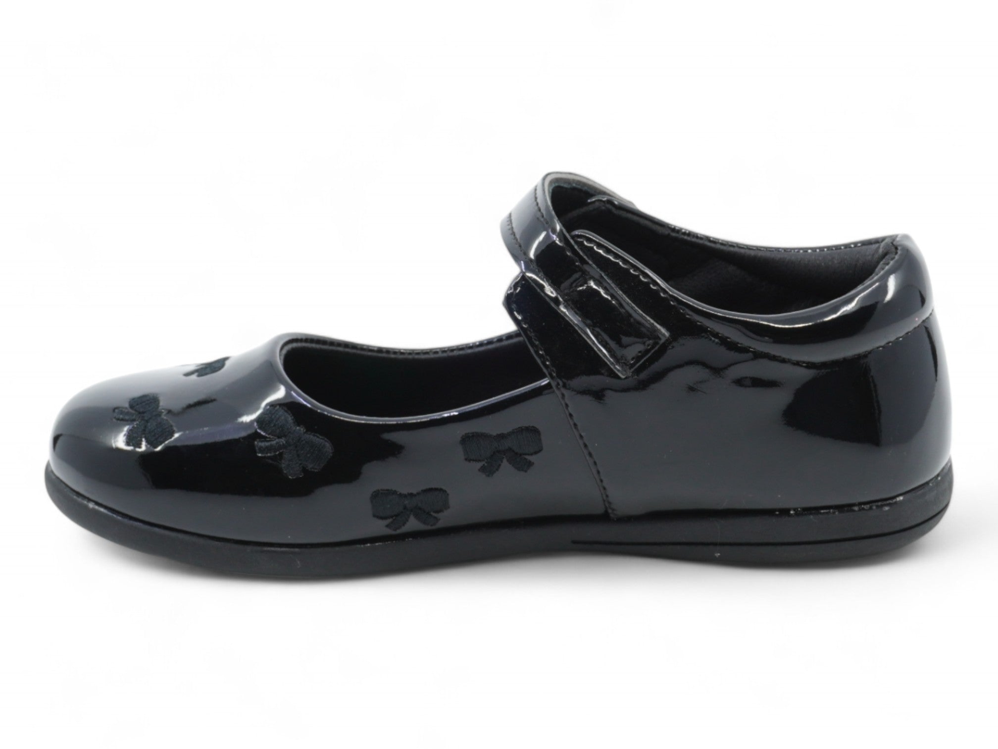 Toddler Black Patent Mar Flat