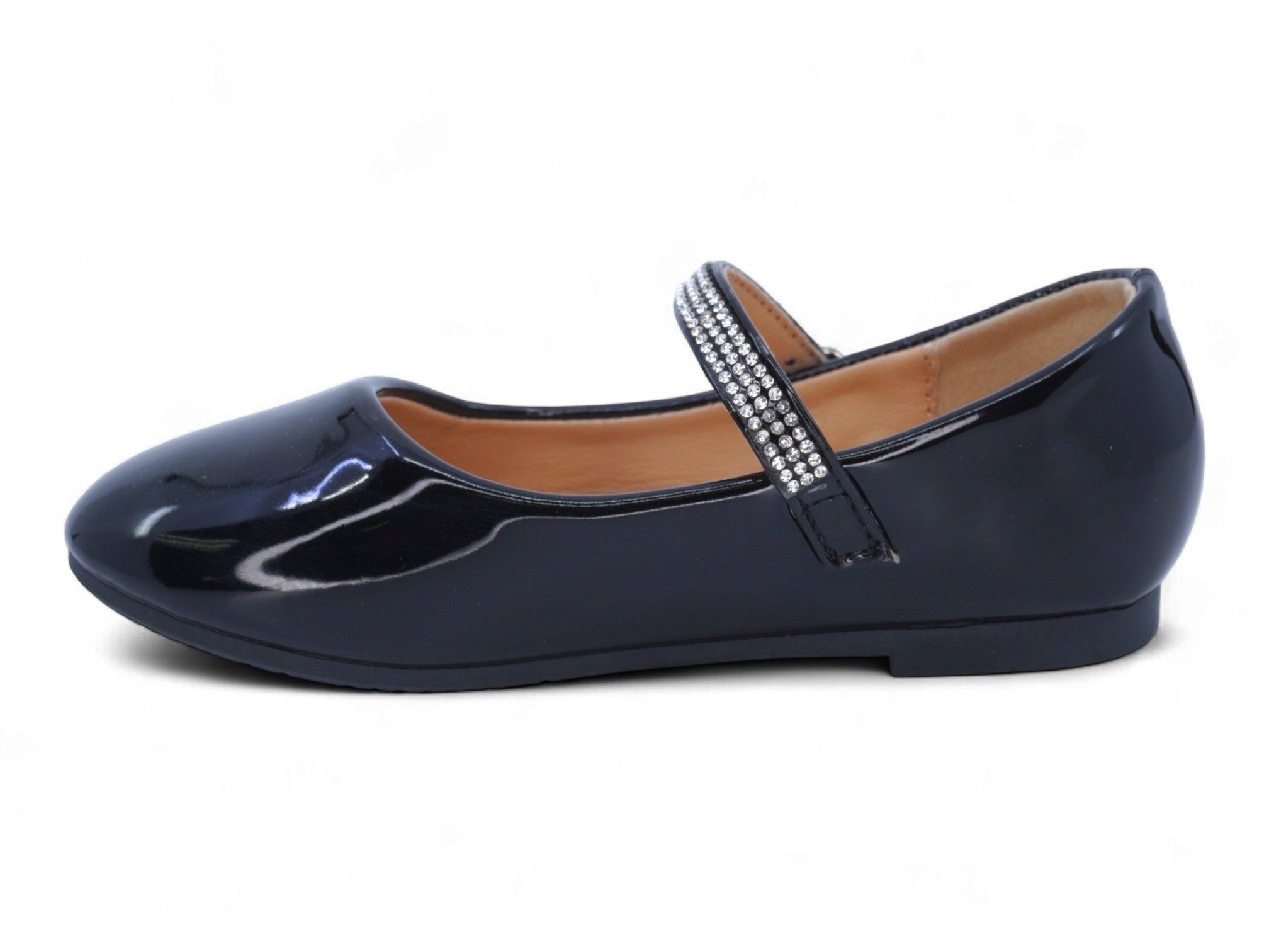 Toddler Black Patent Milena Flat