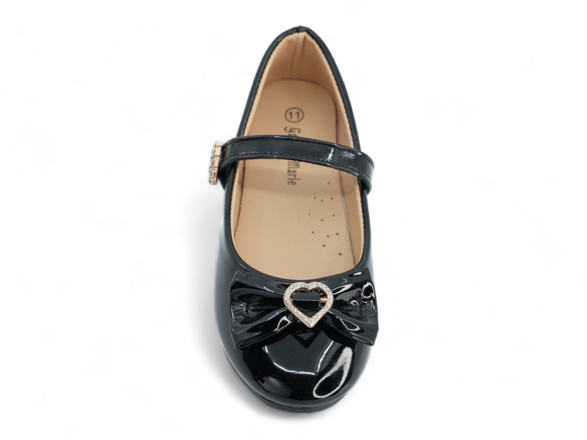 Girls' Black Patent Lan Flat