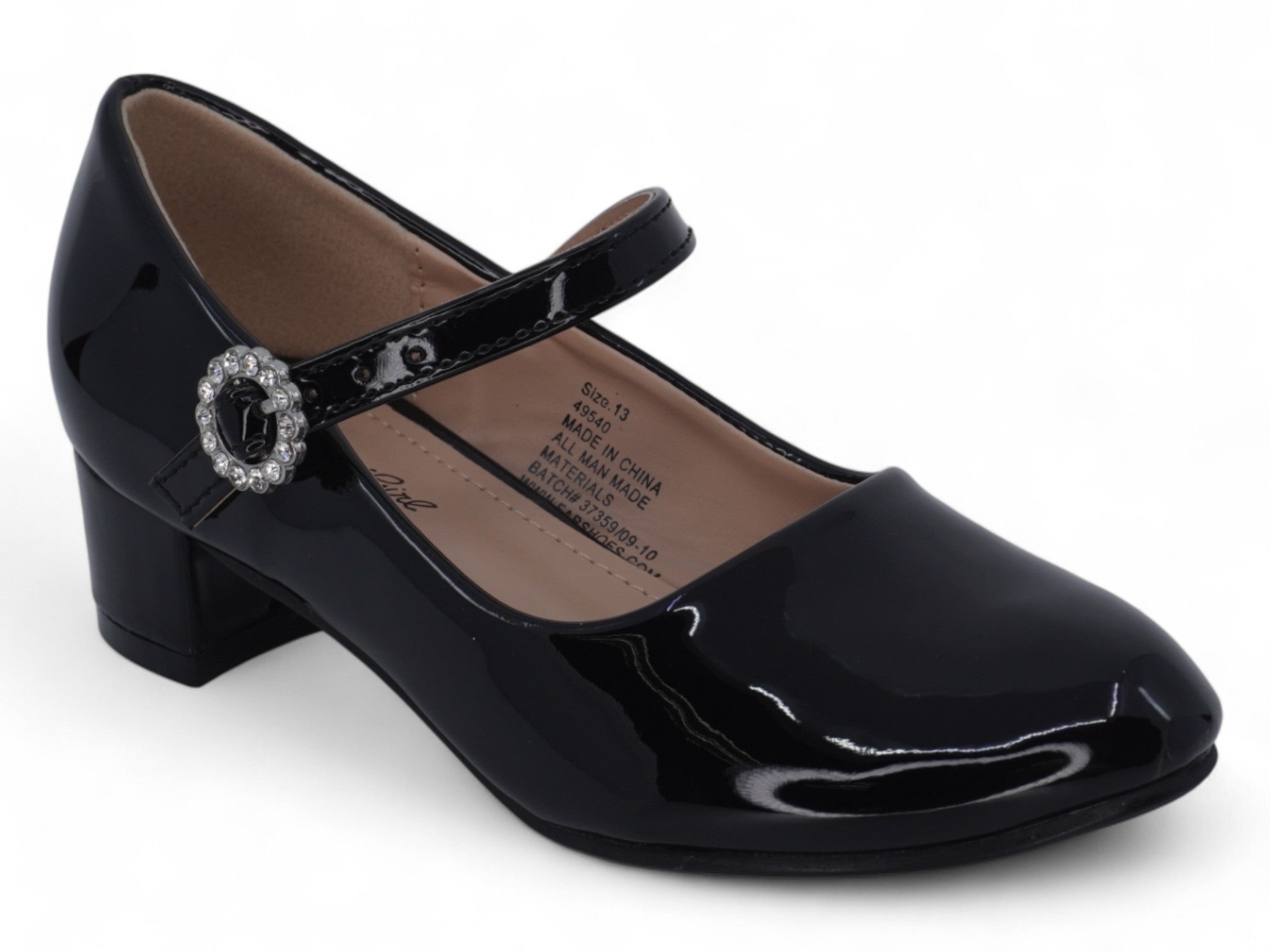 Girls Black Patent Rosalia Heel