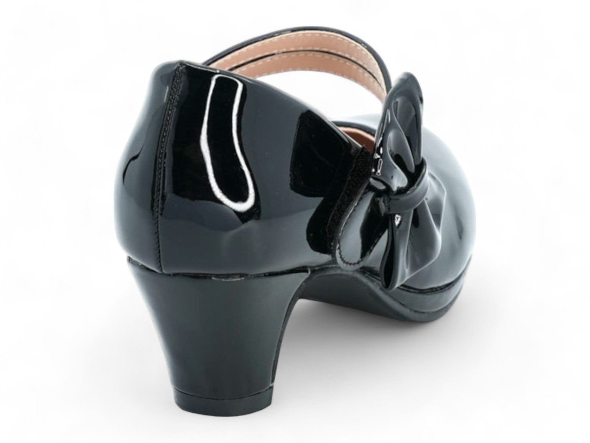 Girls Black Patent Karol Heel