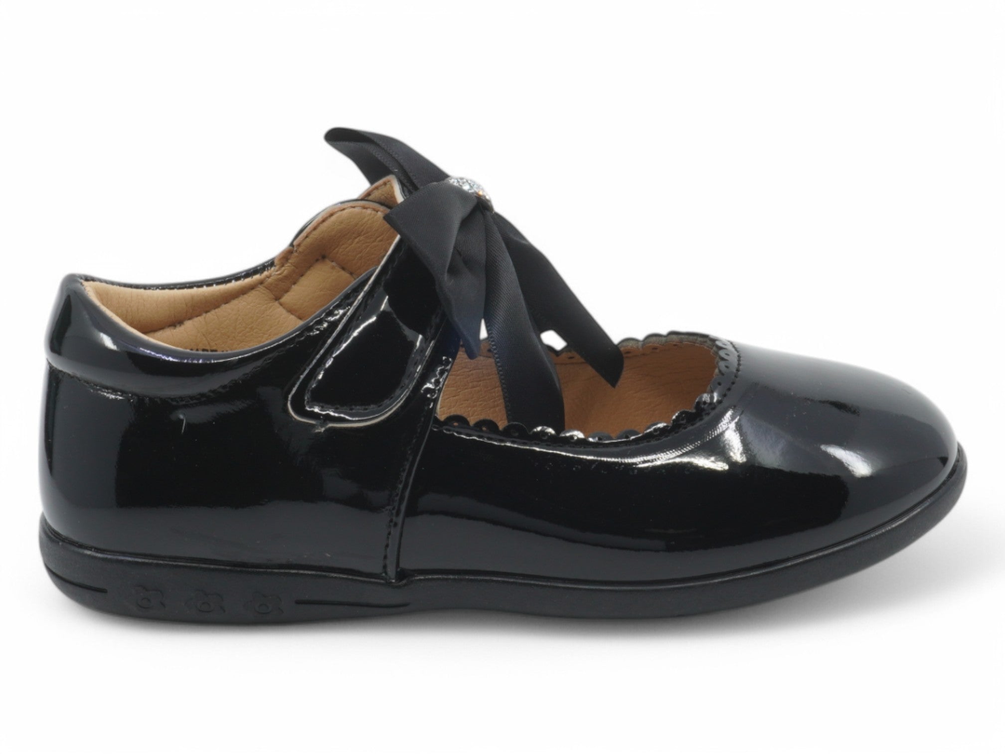 Girls' Black Patent Kendall Flat