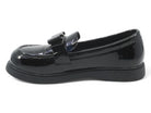 Girls Black Patent Roxy Flat