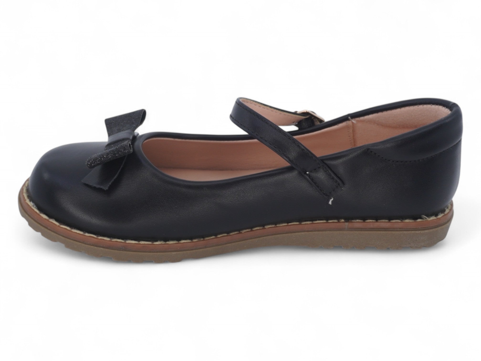 Girls Black Patent Nory Flat