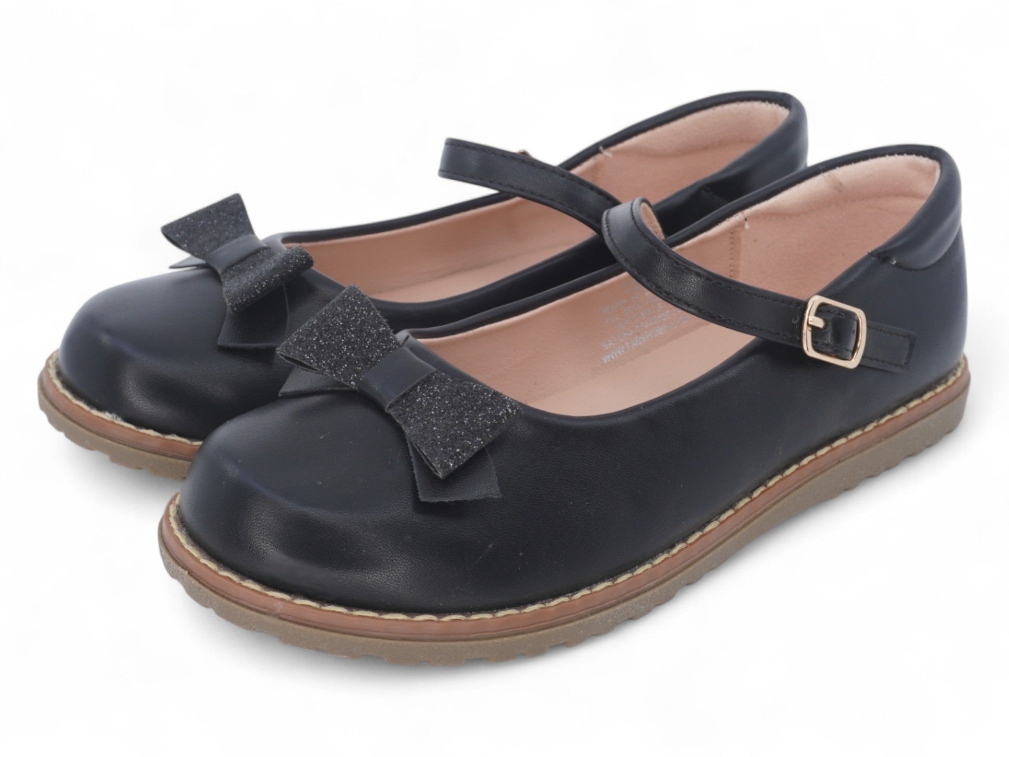 Girls Black Patent Nory Flat