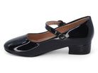 Girls Black Patent Veda Flat