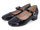 Girls Black Patent Veda Flat