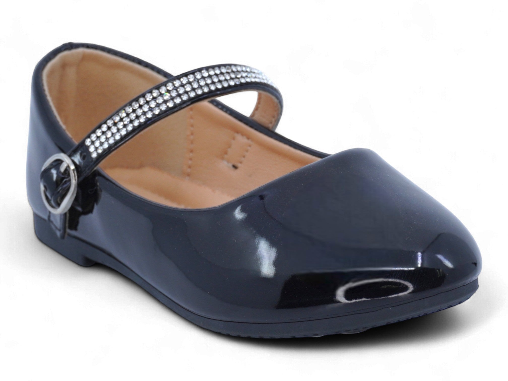 Girls' Black Patent Milena Flat