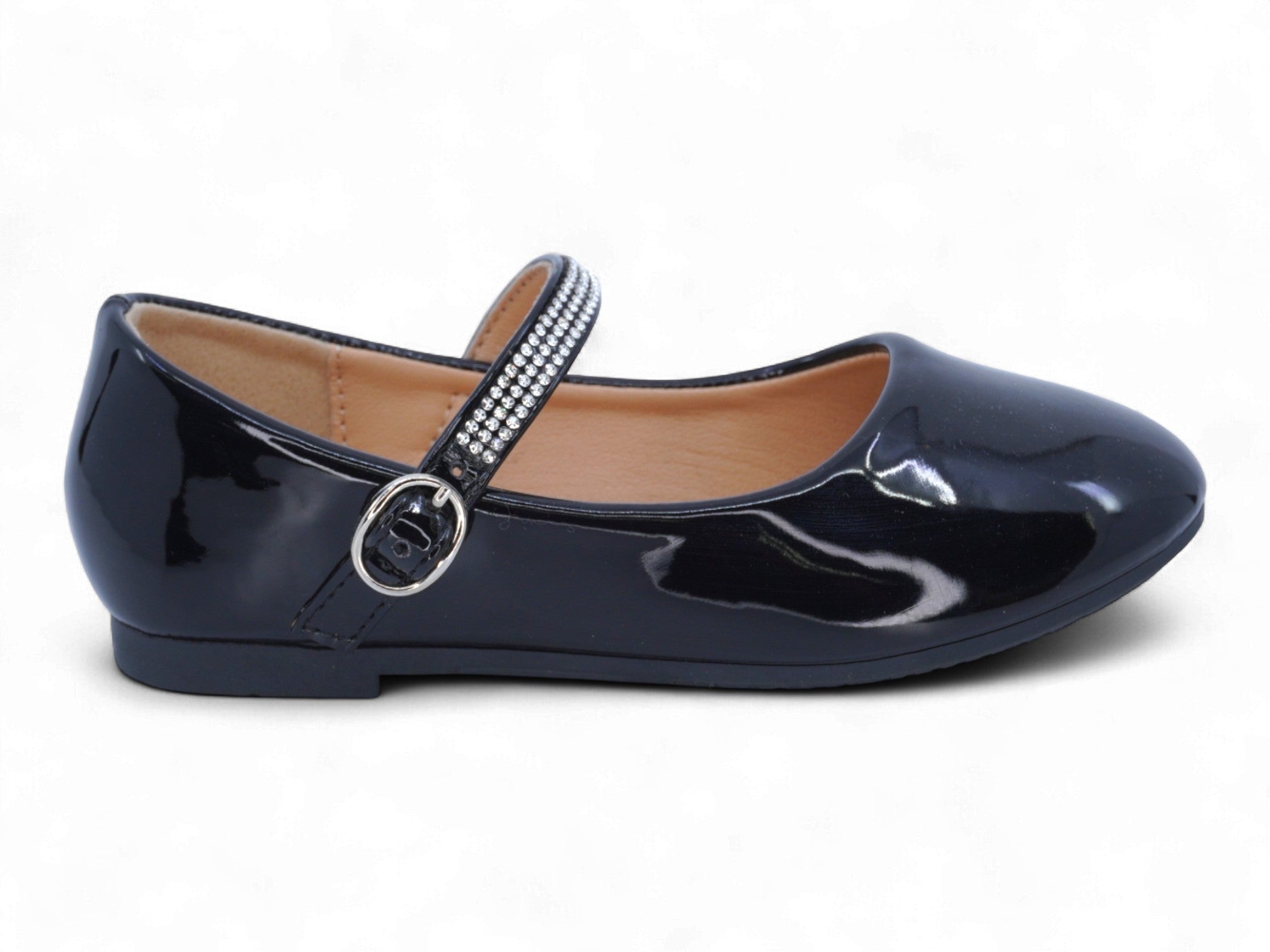 Girls' Black Patent Milena Flat