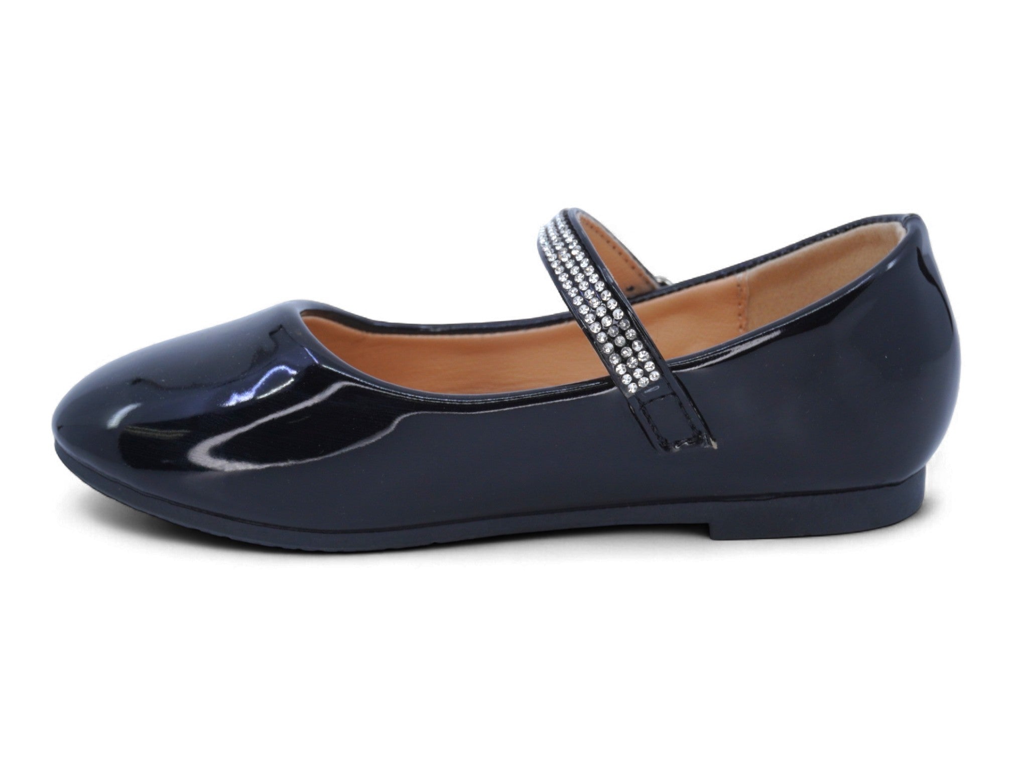 Girls' Black Patent Milena Flat