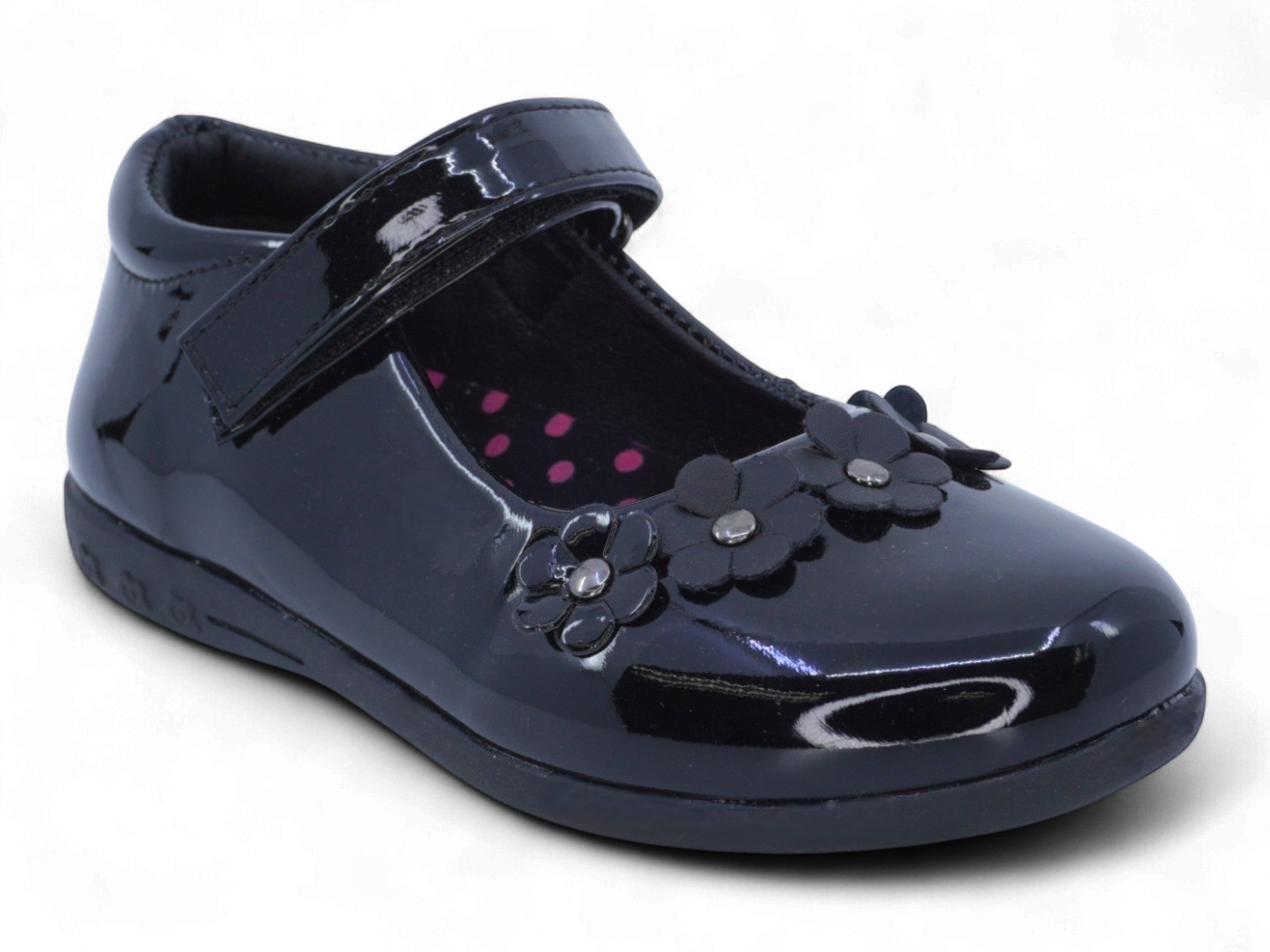 Girls Black Patent Millie School Shoe