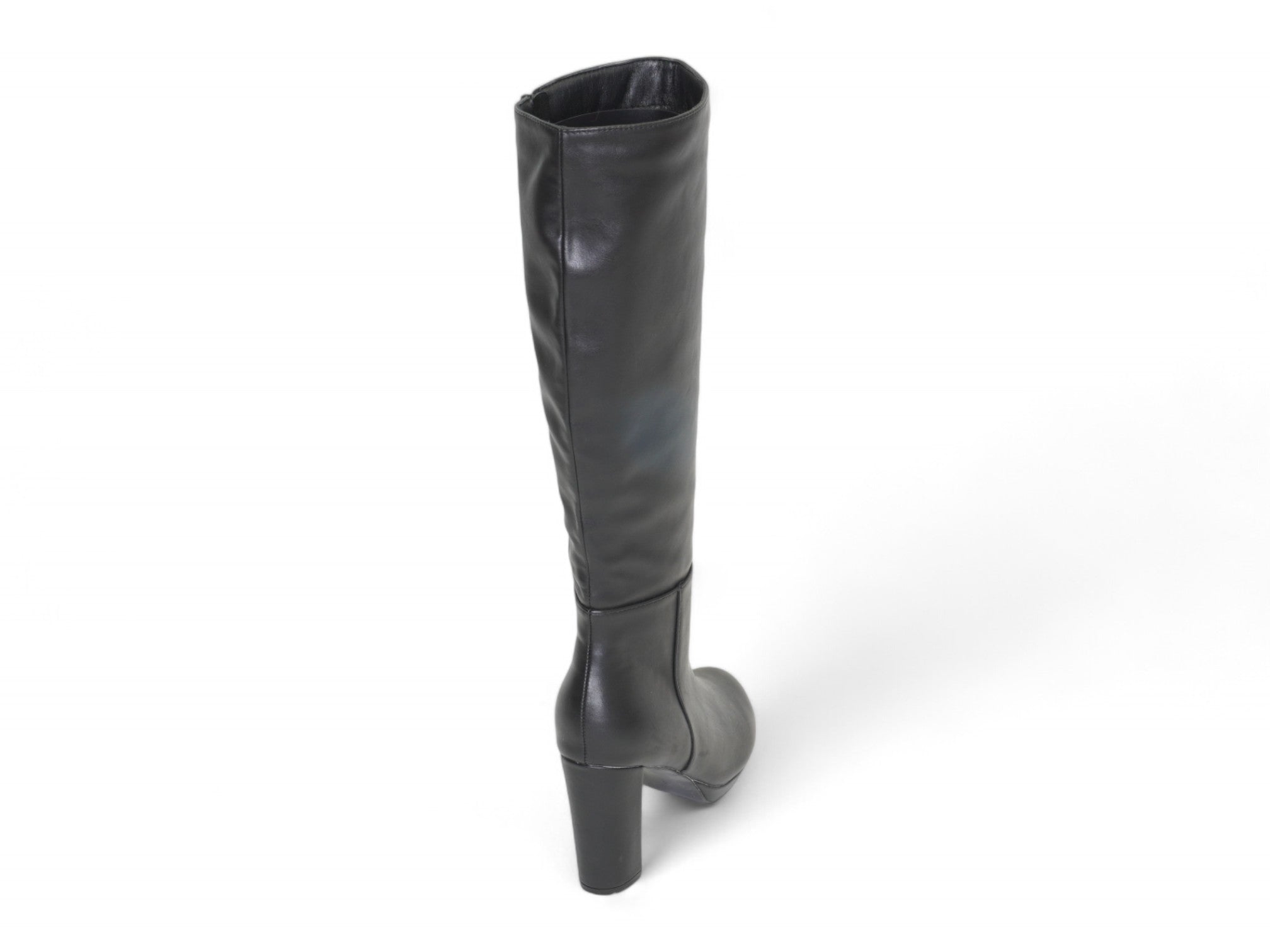 Women's Black Vegan Leather Platform Tall Boot