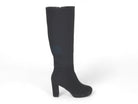 Women's Black Faux Suede Platform Tall Boot