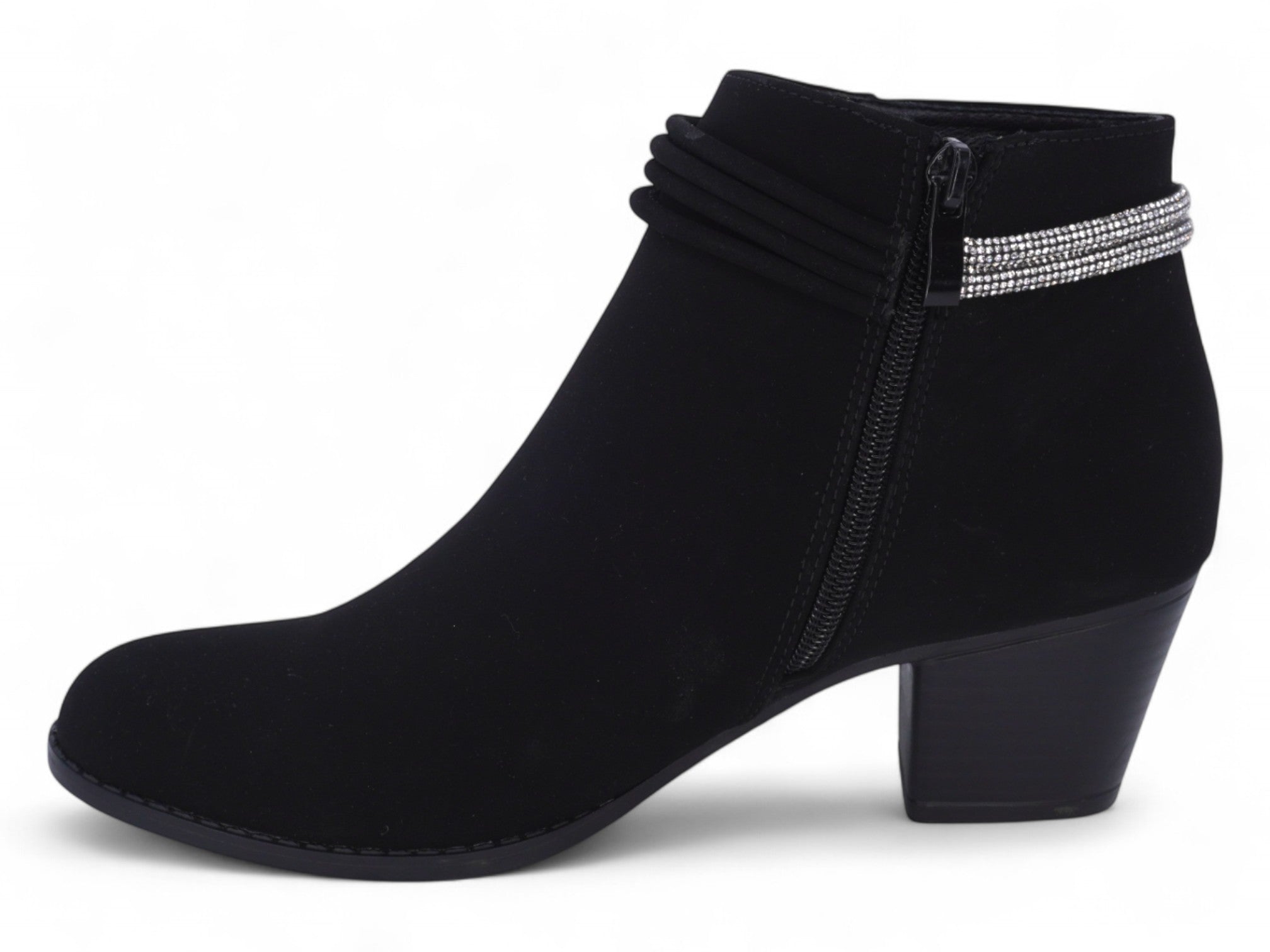 Women's Black Faux Suede Dress Bootie