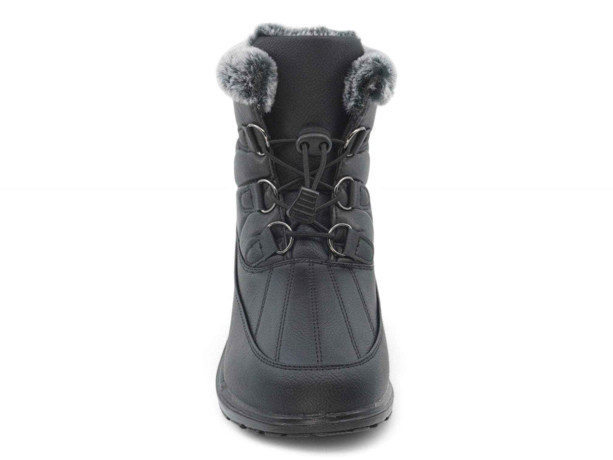 Women's Black Zig Zag Lycra Wide Width Boot