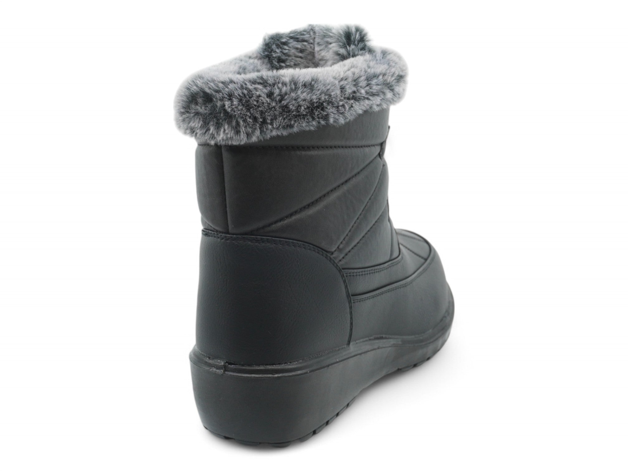 Women's Black Zig Zag Lycra Wide Width Boot