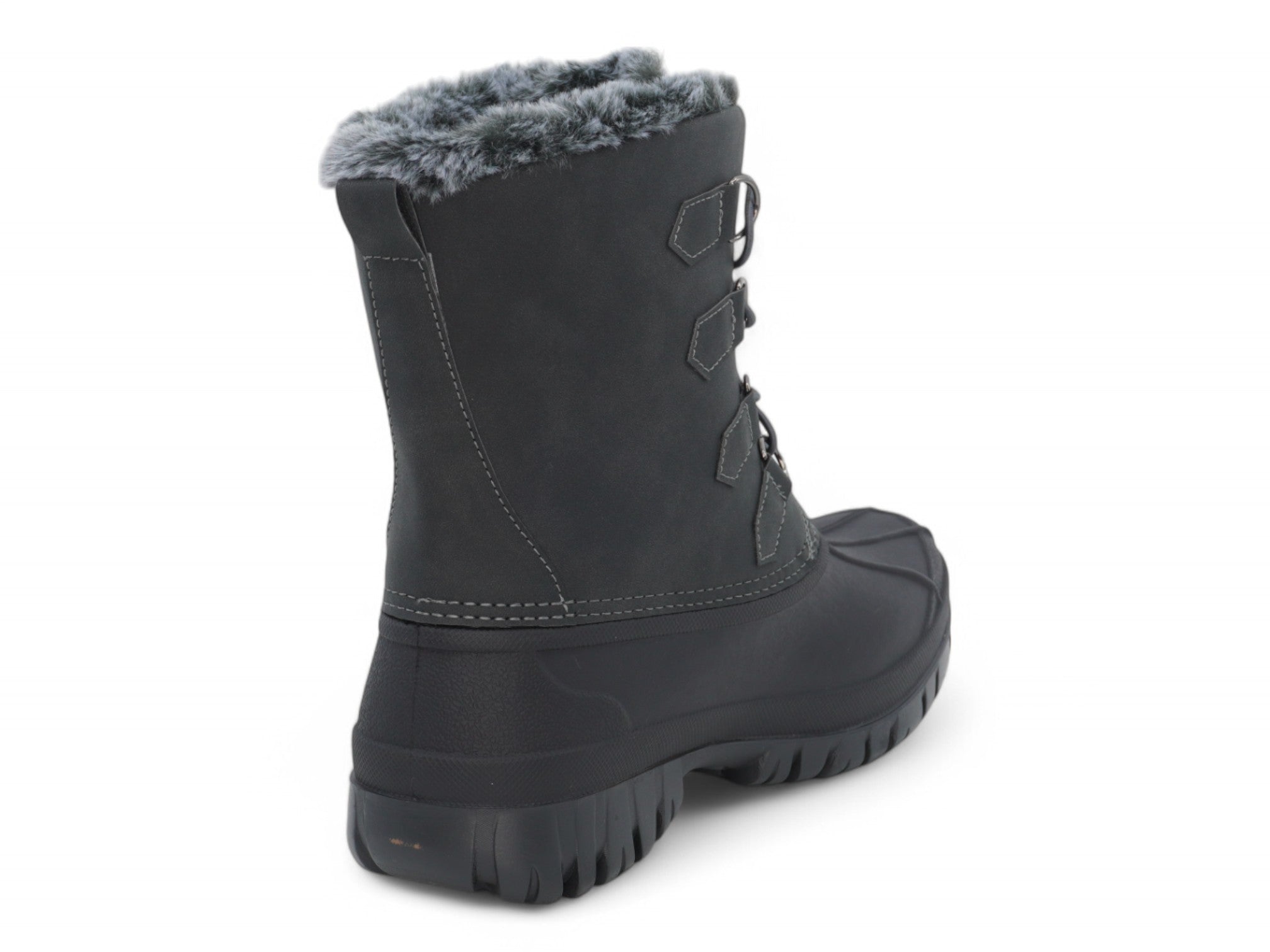 Women's Gray Faux Suede Snow Boot