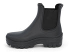 Women's Black Matte Platform Rain Boot
