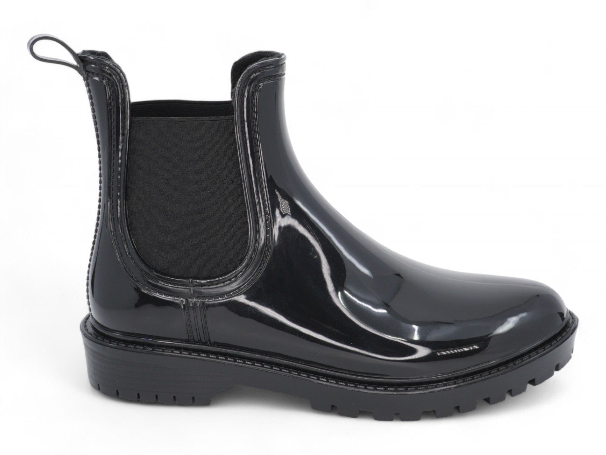 Women's Black Glossy Rain Boot