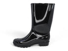 Women's Black Glossy Tall Rain Boot