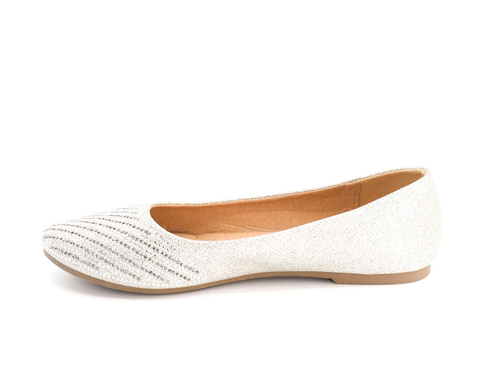 Women's Silver Cathy Flat