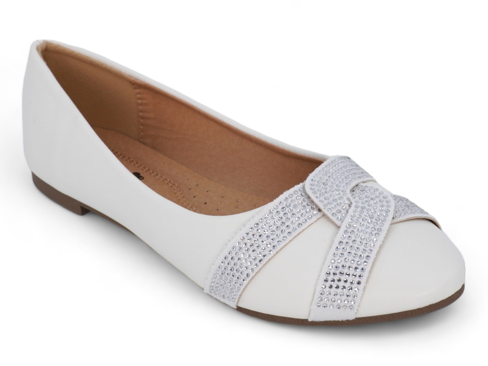 Women's White Graylin Flat
