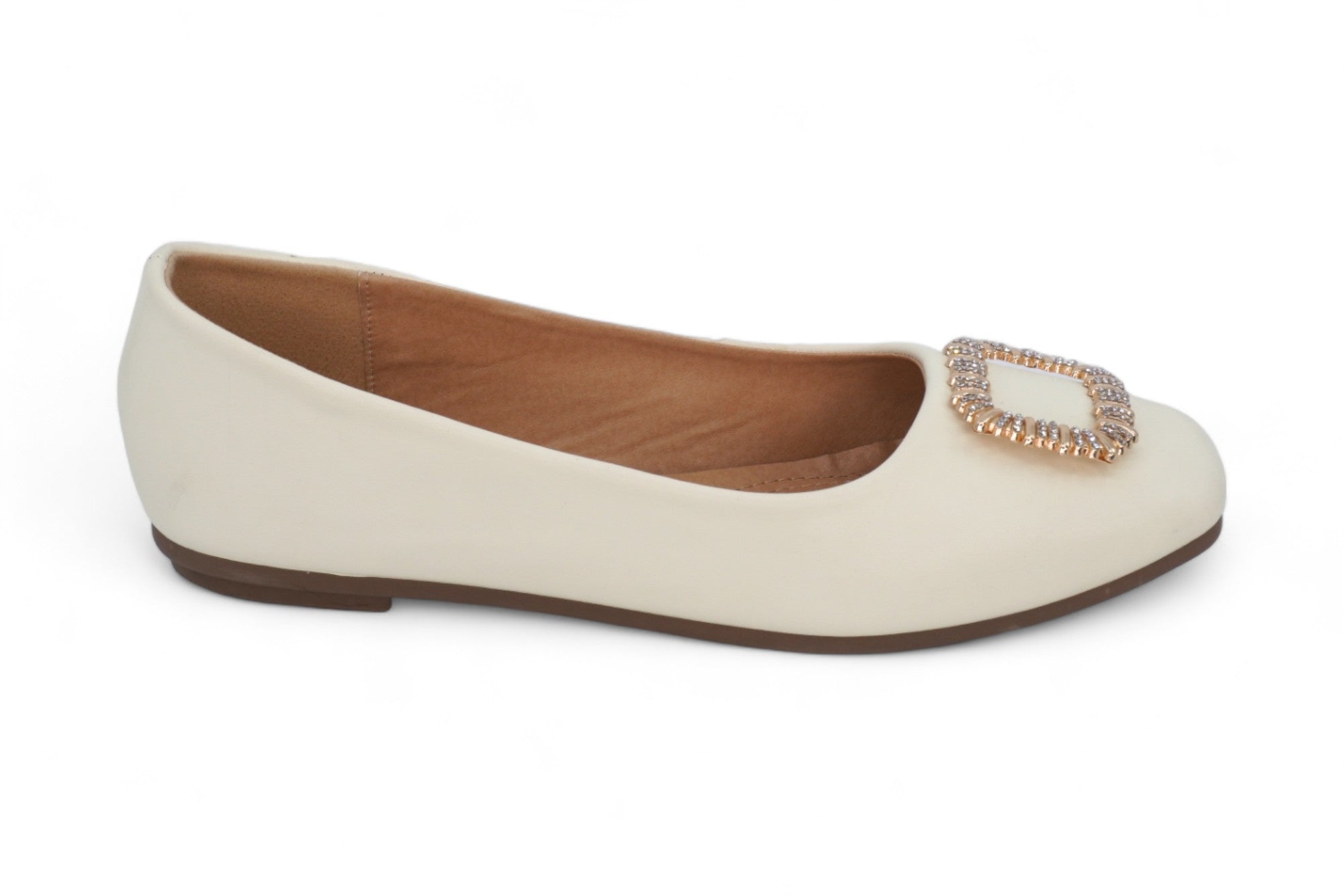 Women's Cream Anne Flat