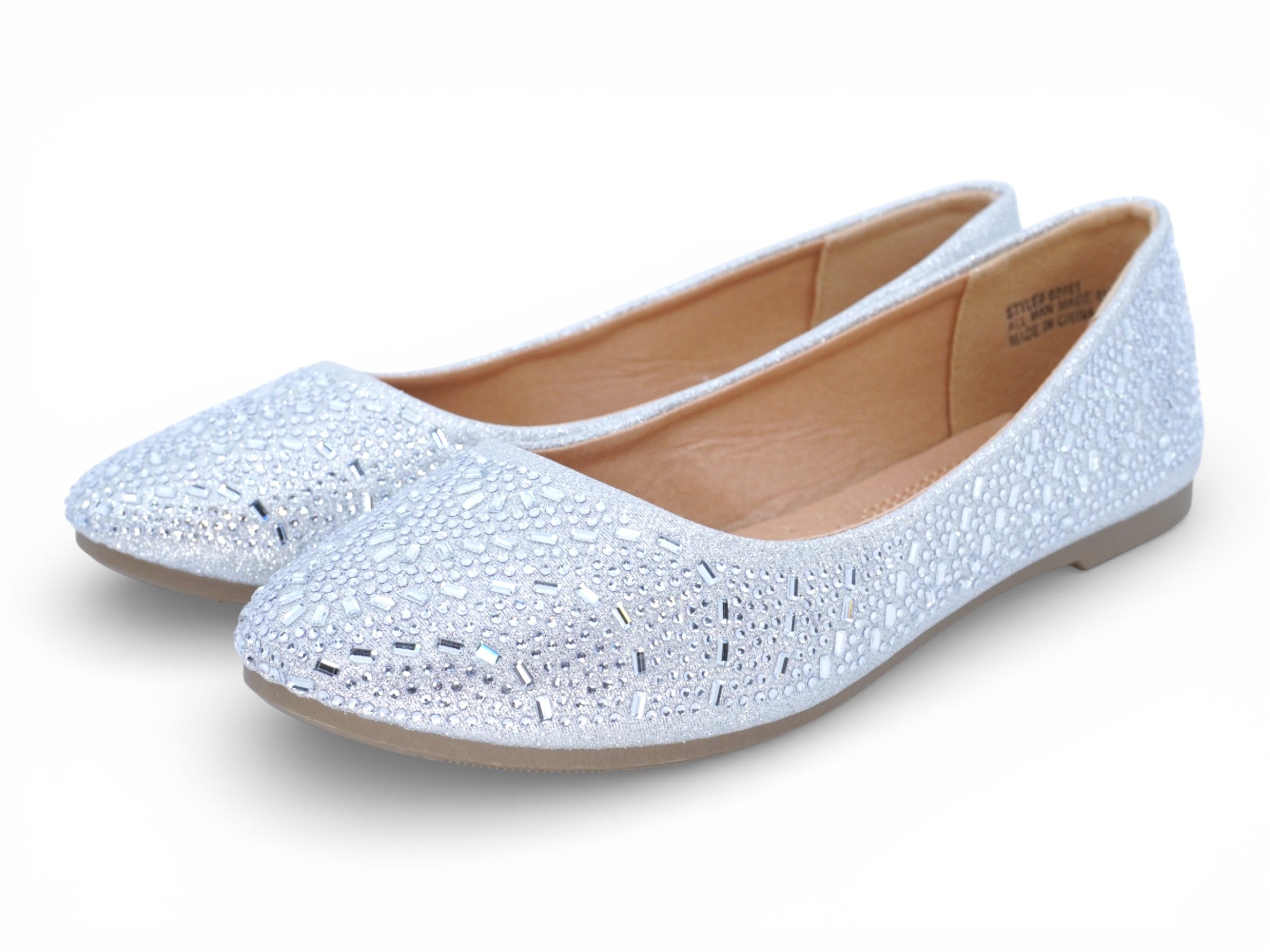 silver flat dress shoes Ankle Ribbon Wedding Flats: Satin Bridal with Lace & Pearls, Wide Width Available Ballerinas Smooth Women's Godina Mesh Mary Jane