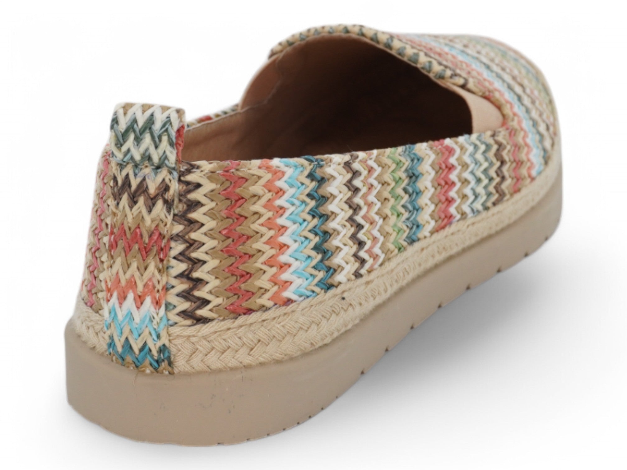 Women's Multicolor Straw Flat