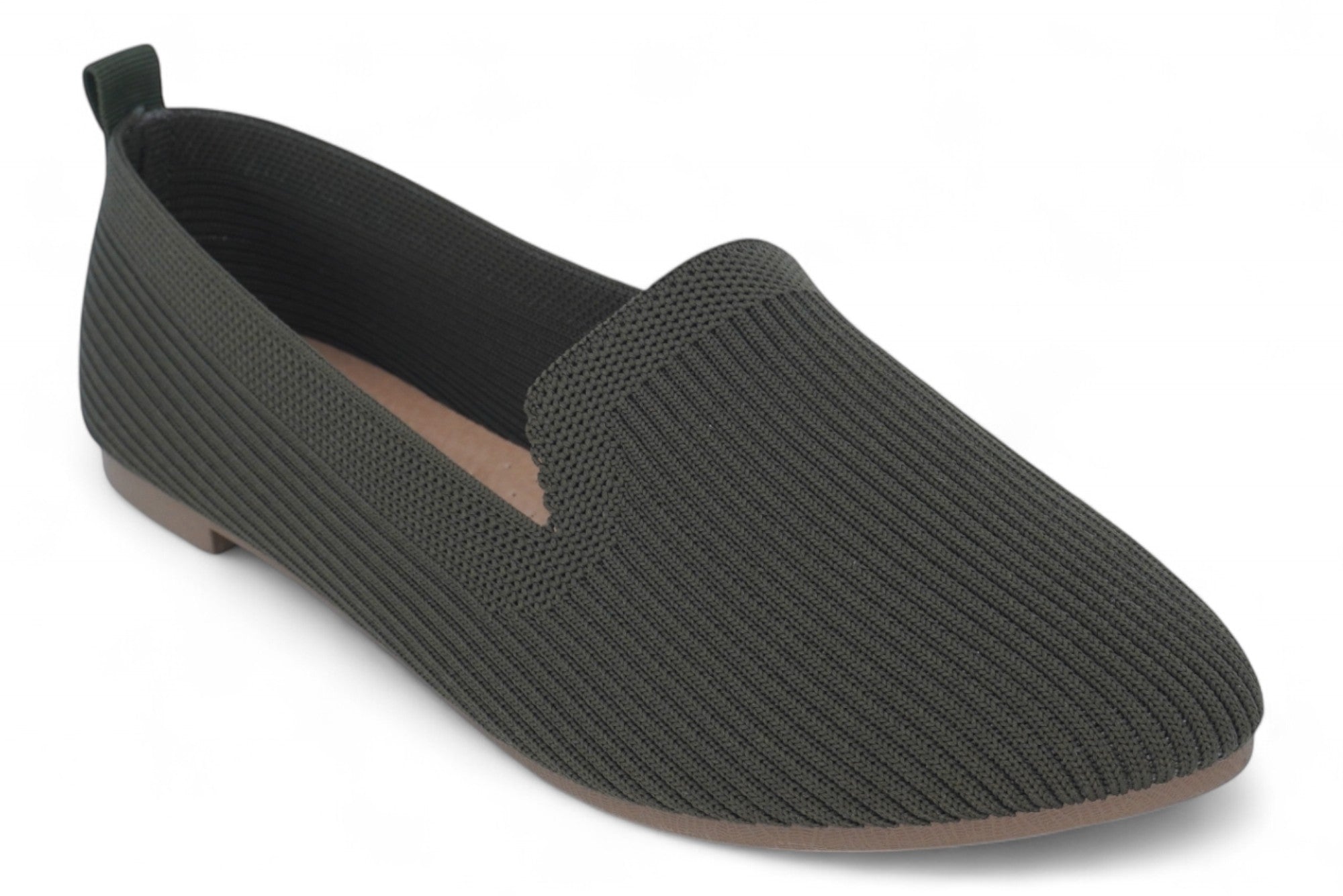 Women's Olive Fly Knit Flat