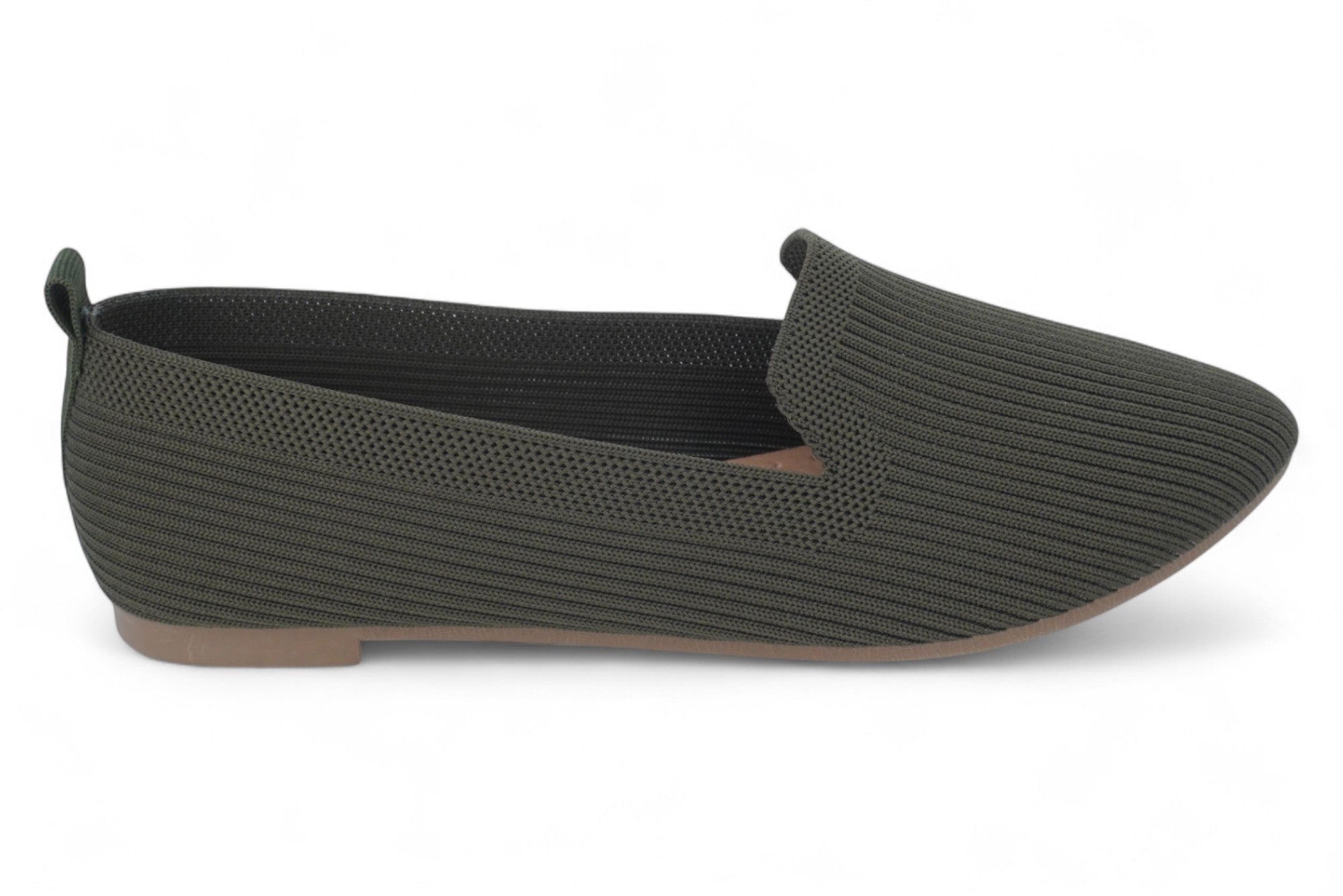 Women's Olive Fly Knit Flat