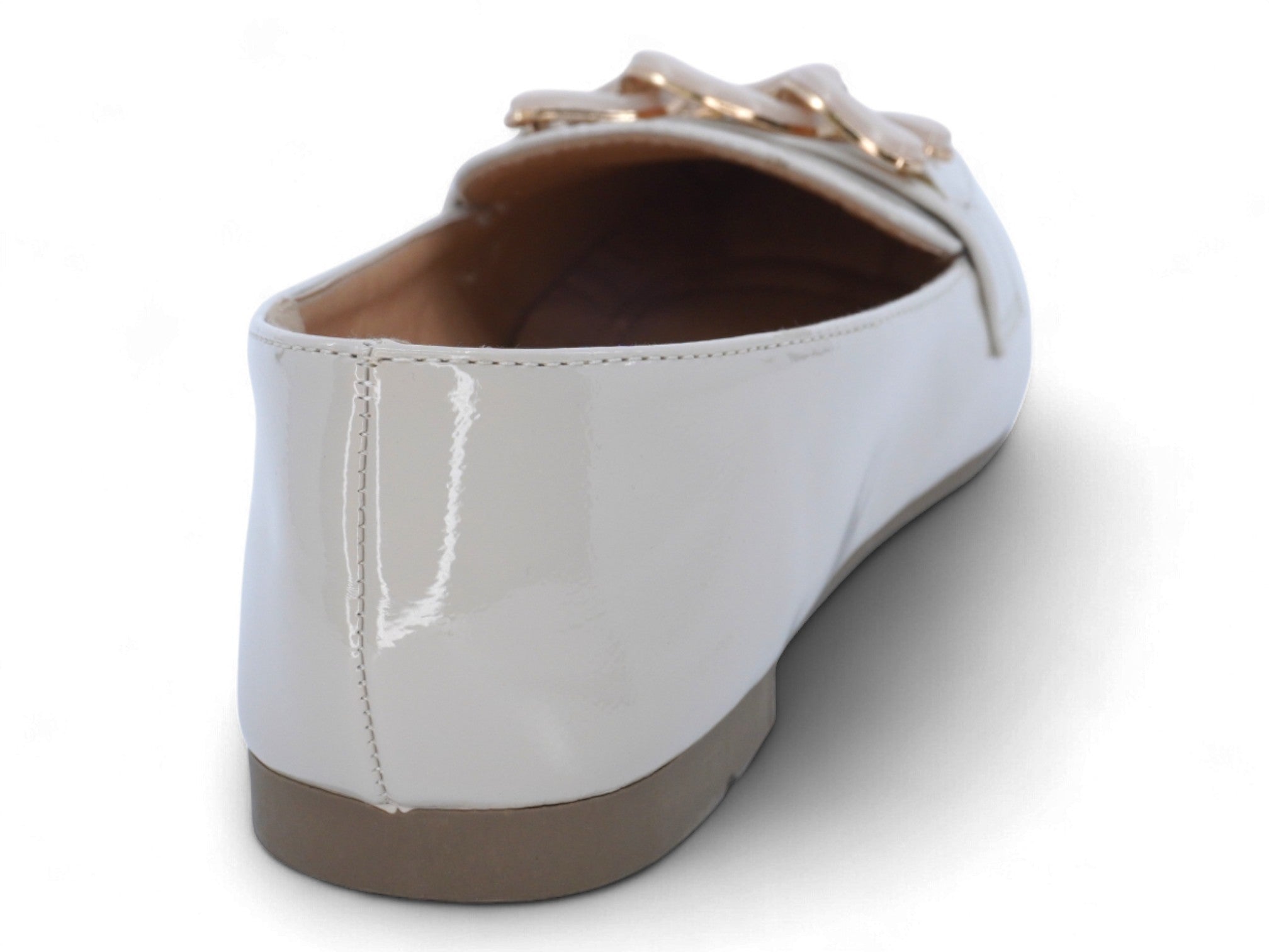 Women's Ivory Patent Demetra Flat