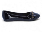 Women's Black Patent Clover Flat